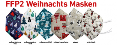 FFP2 Masken - Weihnachtsdesigns 10 Stk 