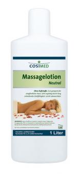Massagelotion neutral, 6 x 1 Liter Flasche von cosiMed, mit Dosierpumpe 