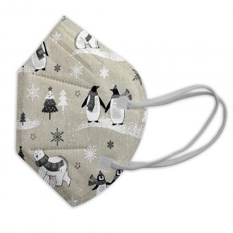 FFP2 Masken - Weihnachtsdesigns 10 Stk pinguin